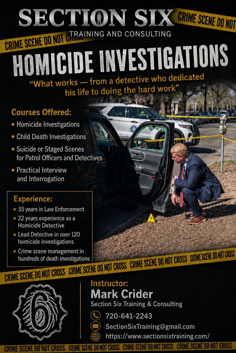 Section Six Training homicide investigations flyer